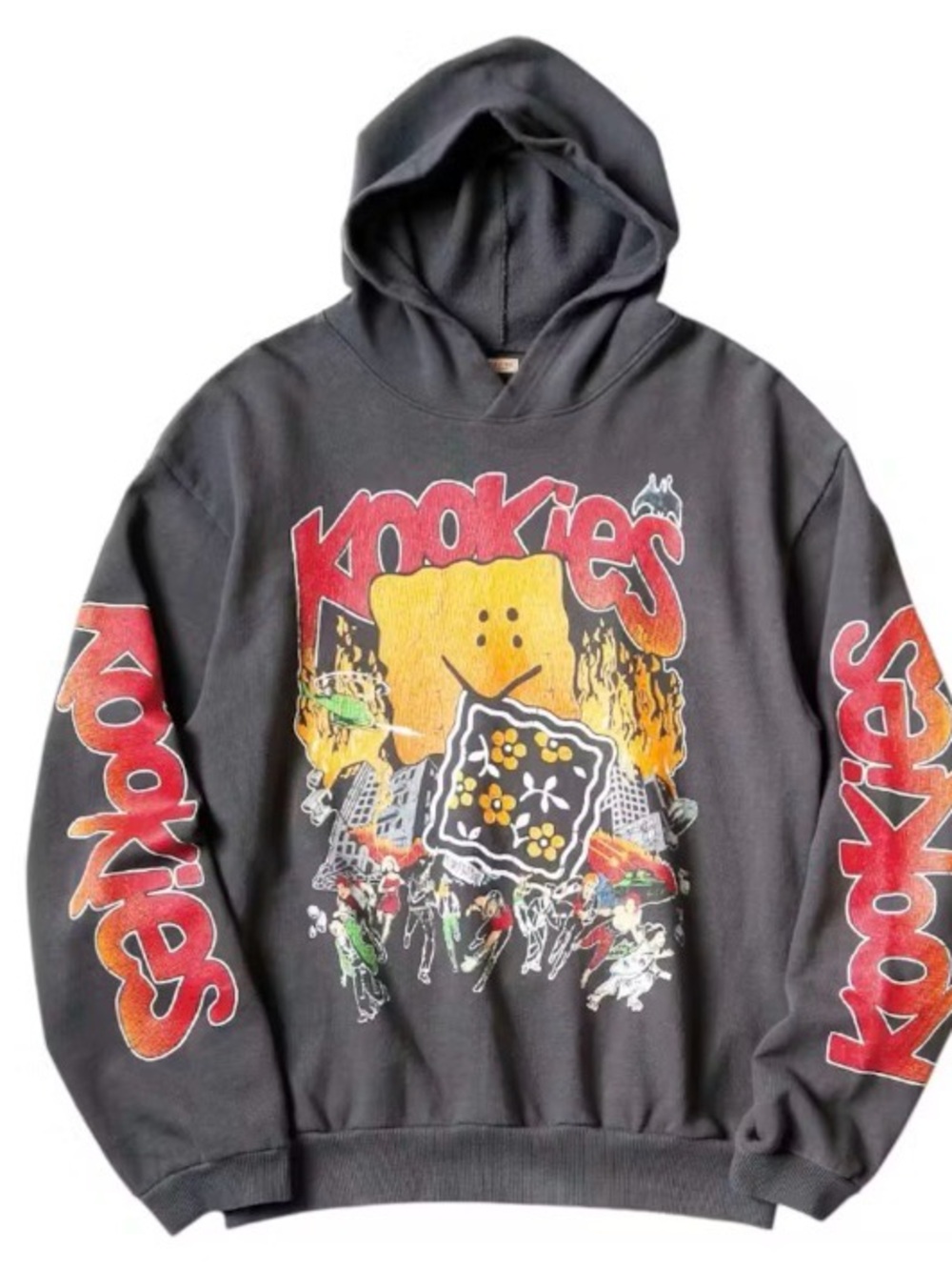 KAPITAL Buster Peckish Rainbow Pullover Hoodie Sweater Grey New